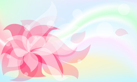 background red flower on a background of green and yellow splashesのイラスト素材