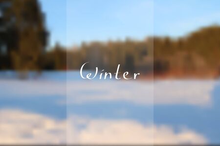 Vector photo winter background with the wordsのイラスト素材