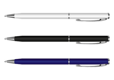 pen vector white blue black on a white backgroundのイラスト素材