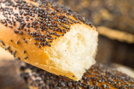 Bagels with poppy seeds. Closeup.