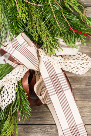 An ornament wreath used as a centerpiece. Fragment.の写真素材