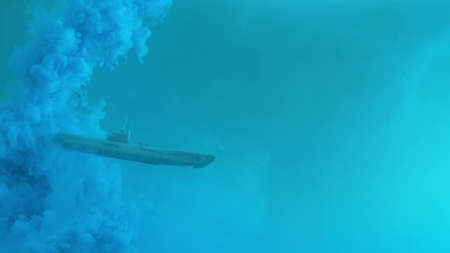 blue background in a small aquariumの写真素材