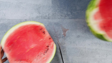 Watermelon slices, a cut piece of watermelon placed in a transparent glass bowl