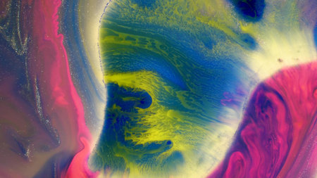 Blue paints in water of abstract texture, fashionable wallpaper. Art for a design project as a...