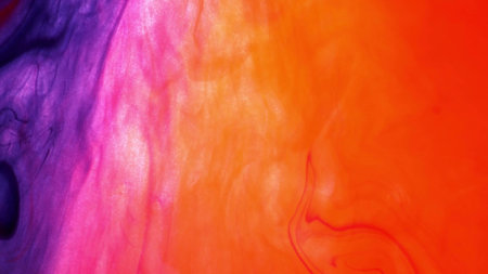 Multicolored watercolor abstract background, hand-drawn. Texture of yellow, orange, purple and...