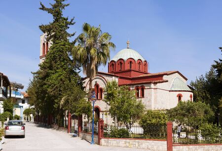 Church of the Assumption of the Blessed Virgin in Pefkohori. Greece.の写真素材
