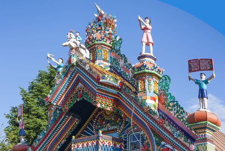 Detail of Russian log hut. Kunar.のeditorial素材