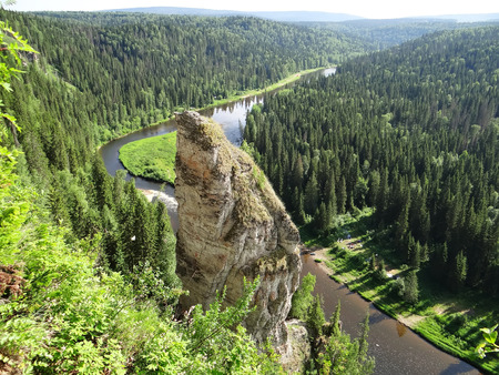 Fucking finger array Usvinskie pillars. Perm Krai. Russia.の写真素材