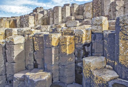 The pavement of the giants. Coast of Causeway Coast. Bushmills. Northern irelandの写真素材