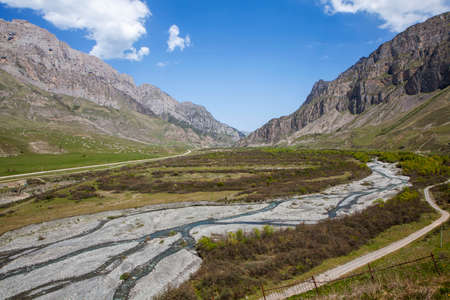 View of the Dargavska valley. North Ossetia. Russiaの写真素材