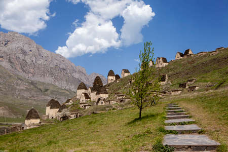 "City of the Dead" or Dargavssky crypt burial ground. Dargavs. North Ossetia. Russiaの写真素材