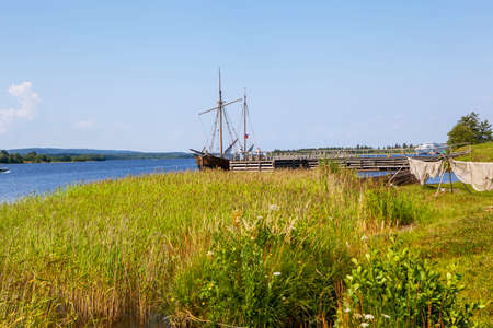 Dubel-boat "Yakutsk" at the pier. Kizhi Island. Republic of Karelia. Russiaの写真素材