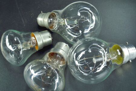 bulbs on the table, closeupの写真素材