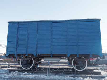 railway freight wagon at the station