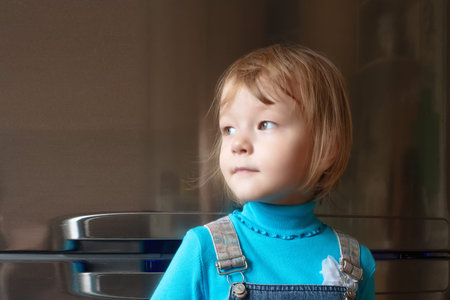 little girl looking in natural light.