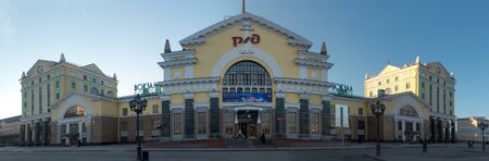 Krasnoyarsk, Russia-February 25, 2019: the Central railway station of the cityのeditorial素材