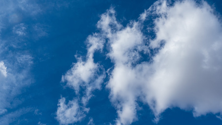 Beautiful blue sky and clouds. The natural backgroundの写真素材