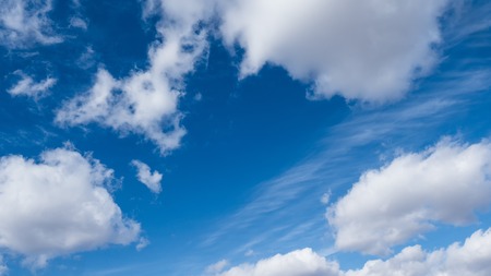 Beautiful blue sky and clouds. The natural backgroundの写真素材