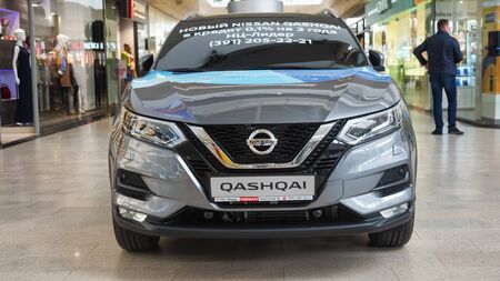 Krasnoyarsk, Russia-April 25, 2019 : Nissan Qashqai car at the shopping center "Planeta"のeditorial素材