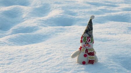 snowman on snow, winter concept, Christmas decorの写真素材
