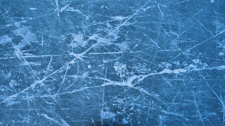 Texture of ice skating rink outdoors, winter background.の写真素材