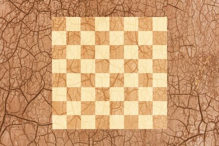 chess Board on old paper.の写真素材