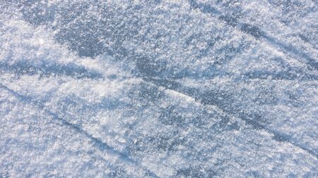 the patterns on surface of the snow, the winter texture.の写真素材