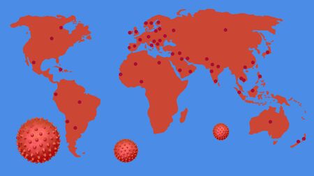 Global coronavirus infection, map the spread of the diseasの写真素材