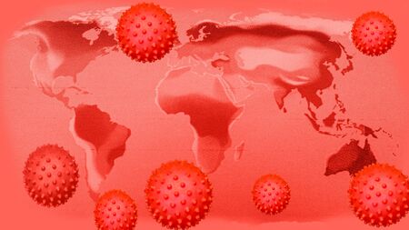 Global coronavirus infection, map the spread of the diseasの写真素材
