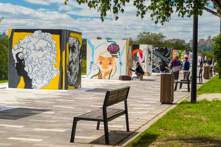 Krasnoyarsk, Russia-2020 July 18:urban street graffiti art festival.の写真素材