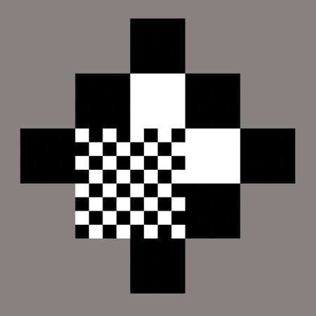 Abstract square geometric chess design. Sign, symbol, element for business, digital, technology scienceの写真素材