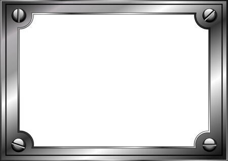 Steel frame with screws isolated on whiteのイラスト素材
