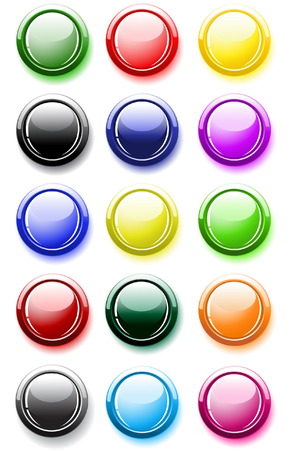 Glossy buttons isolated on whiteのイラスト素材