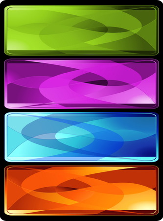 Set of four horizontal colored banners or bookmarksのイラスト素材