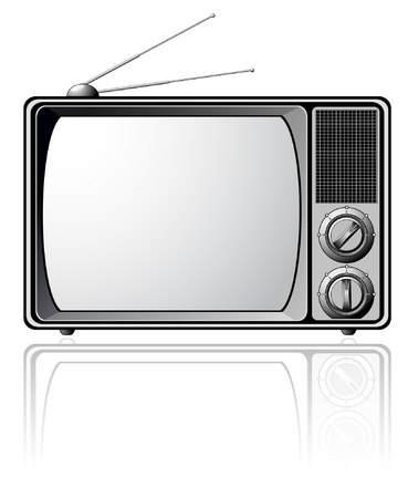 Retro TV isolated on white のイラスト素材