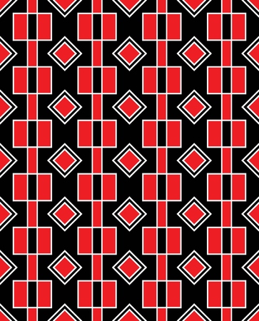 Geometric seamless background in red and black colorsのイラスト素材