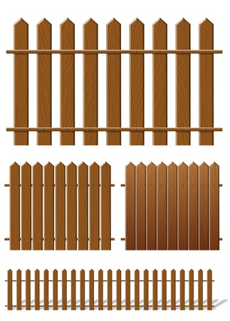 Brown fence with wooden textureのイラスト素材