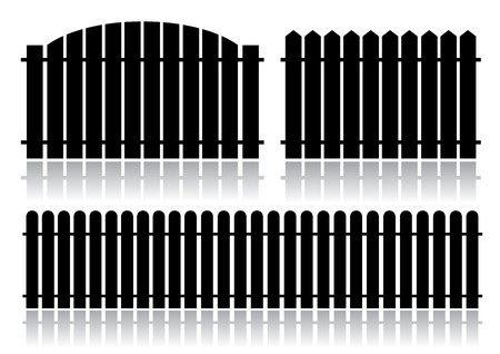 Black fence isolated on whiteのイラスト素材