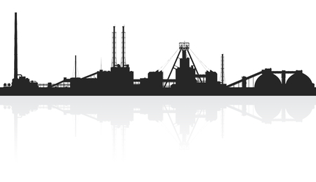 Mineral fertilizers plant isolated on white background. Detailed vector illustration.のイラスト素材