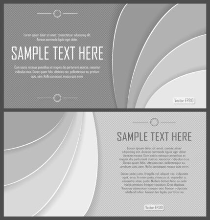 Set of grey abstract striped flyers with place for text. Vector eps10.のイラスト素材
