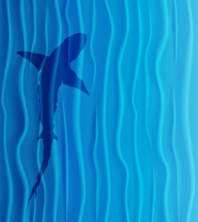 Shark silhouette in blue water.のイラスト素材