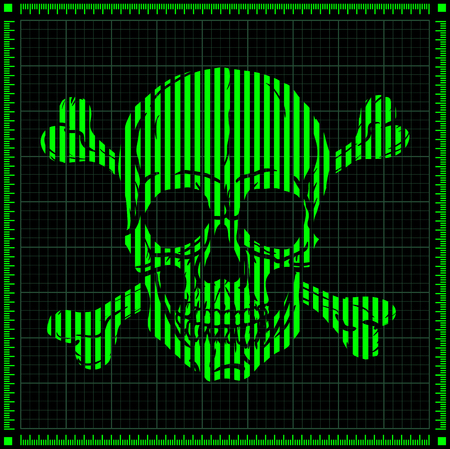 Digital Skull on Dark Backgroundのイラスト素材