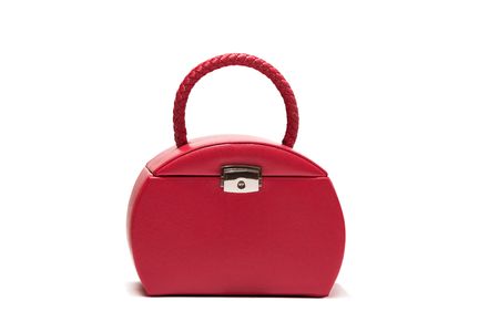Red bag is isolated on white backgroundの写真素材