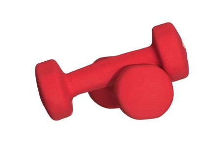 Barbells is isolated on white backgroundの写真素材
