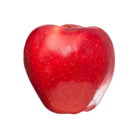 One red apple on the white backgroundの写真素材