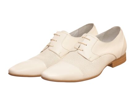 Pair of men shoes; isolated on the white backgroundの写真素材