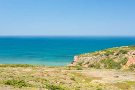 Wonderful  beach with slightly waves of the Atlantic oceanの写真素材