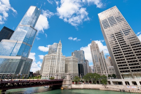 Chicago, Illinois, USA - September 15, 2011: View of the center of Chicago on September 15, 2011 ; GPS information is in the fileのeditorial素材