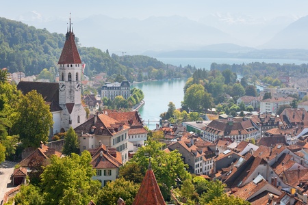 View on Thun and Thun lake in september  GPS information is in the file の写真素材
