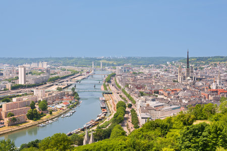 The Sena in Rouen in a summer dayの写真素材